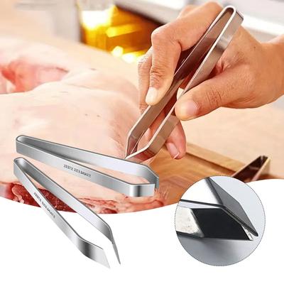 Benurtagningsverktyg i rostfritt stål, Multifunktionell klämma för borttagning av svinhår och fiskben, Pincett för fiskben Kökstillbehör
