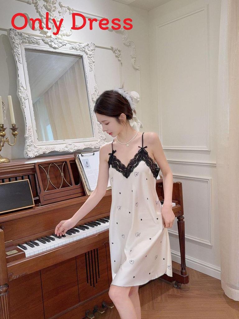 Ice Silk Sleeveless Short Dress For Women With Breathable Comfort For Home Use
