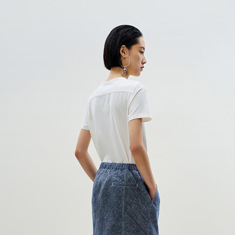 LESS 2025 Summer Round Neck Short Sleeve T-Shirt