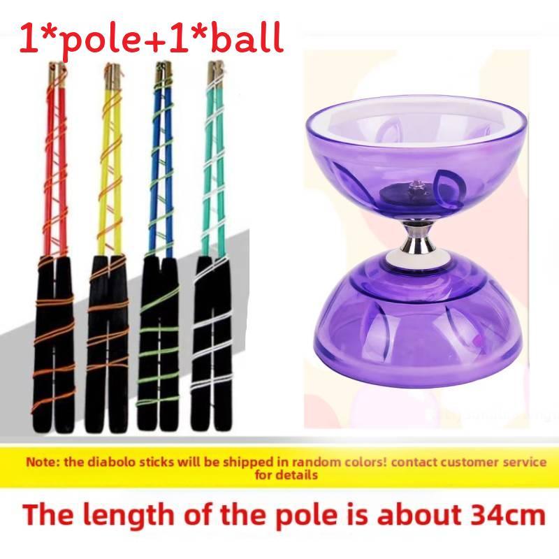 Traditional Plastic Diabolo With Triple Bearing For Kids And Seniors Educational Toy Set
