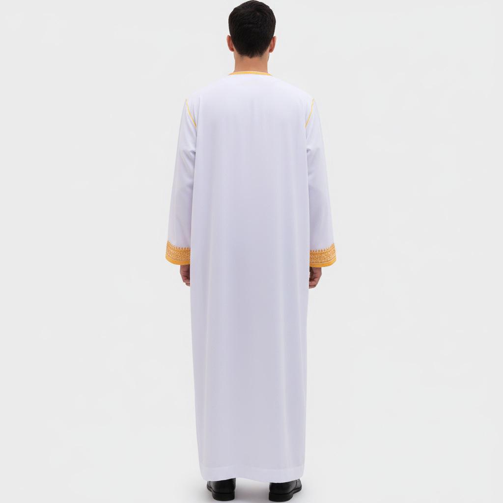 2025 Ethnisch Stil Herren Lang Gold Stickerei Kleid