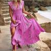 2025 Summer Women's V-neck French Bohemian Beach Dress