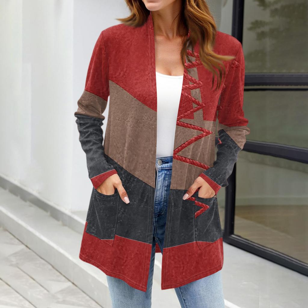 Damen Leichte Strickjacken Offen Vorne Langarm Lässig Locker Dünne Strickjacken Mit Taschen