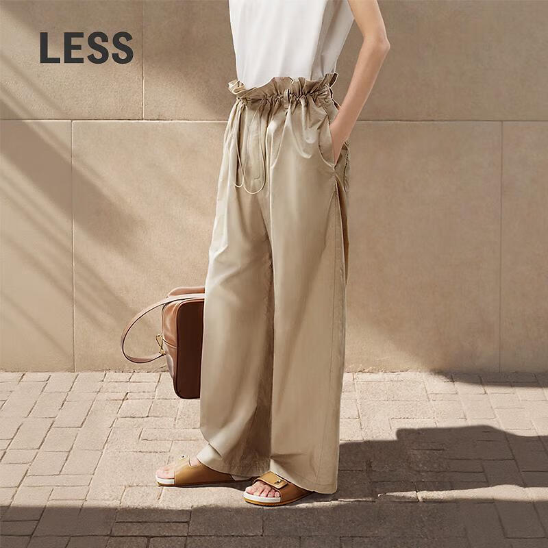 LESS 2025 Summer Cotton Loose Straight-Leg Trousers M