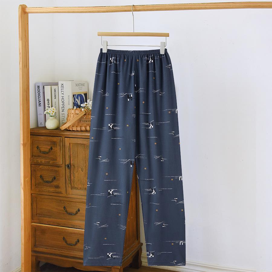 Men's 2024 Double Pocket Cotton Pajama Pants - Lightweight, Casual, Spring/Autumn Wear