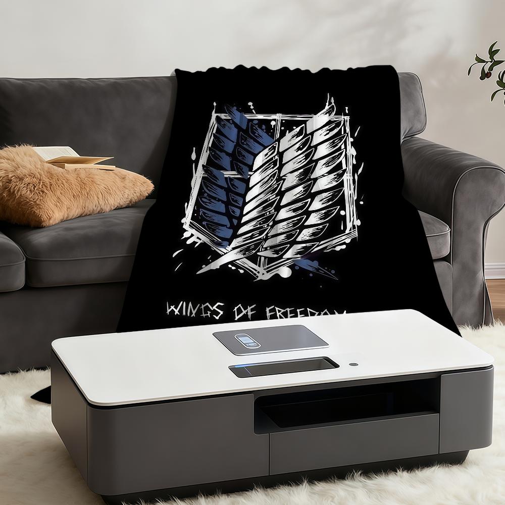 A-AttackS-ES O-OnS Titan Survey Corps Blanket Throw Super Cosy Plush Living Room Sofa Couch Childish Birthday Gifts
