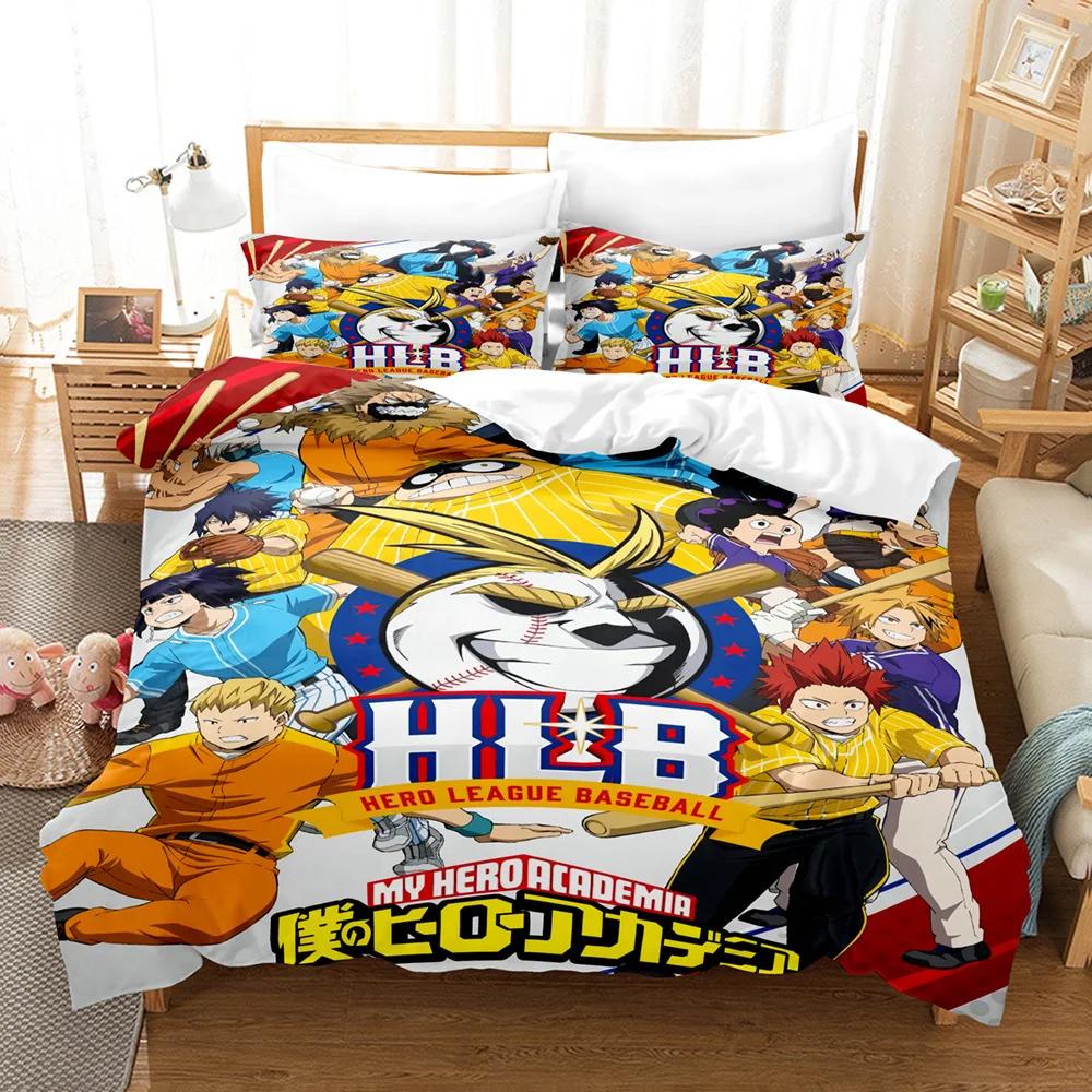NEW My Hero Academia Anime Duvet Cover Set with Pillow Covers Polyester Teens Kids Bedding Set Full Queen King Size Bed Linen