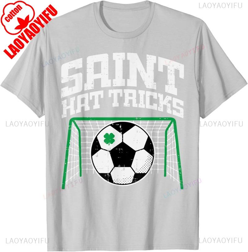 St Patricks Day Man T Shirt Soccer Saint Hat Tricks Pattys Men Boys Kids TShirt Trendy Cotton Outdoor Tops Summer Shortsleev