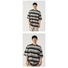 Herren Gestreiftes Lockeres Rundhals Casual Kurzarm T-Shirt
