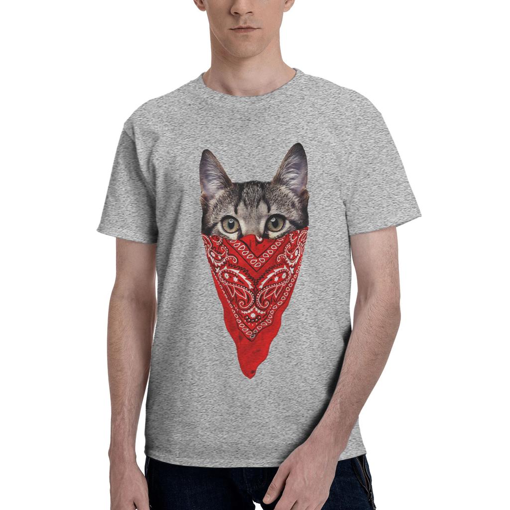 Gangster Cat unisex T Shirts Meowdy Cowboy Cat Creative Tee Shirt Short Sleeve O Neck 100% Cotton Gift Idea Tops T-Shirt