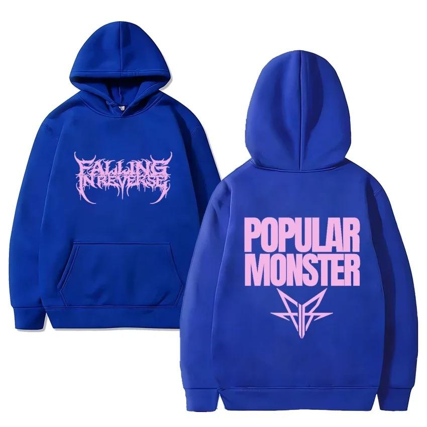 Banda de Rock Falling in Reverse Novo Álbum Popular Monstour Impresso Moletom Com Capuz Homens Mulheres Moda Y2k Streetwear