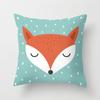 Cartoon Fox Animal Car Pillowcase Polyester Cushion Covers for Living Room Throw Pillow Case 45*45 Sofa Decoration
