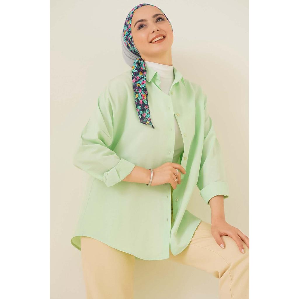 103901 Übergroßes Basic Hijab-Shirt - Creme