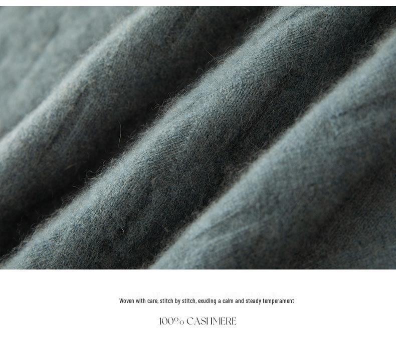 Men's Thickened Warm Cashmere Sweater - Round Neck, Solid Color, Casual Knitwear for Autumn/Winter.