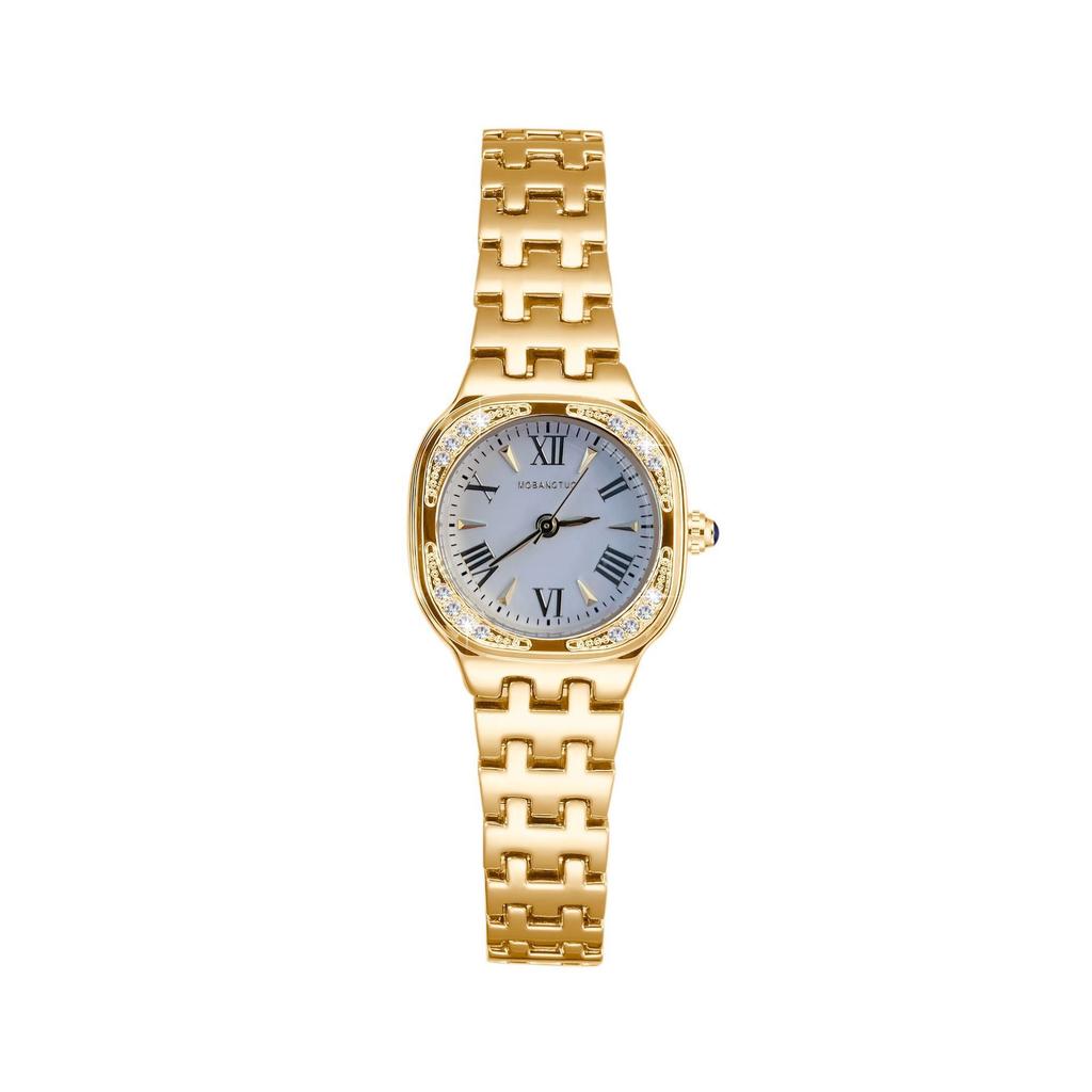 Fashion New Women's Watch Square Three-dimensional Roman Face Diamond Steel Band Quartz Women's Watch