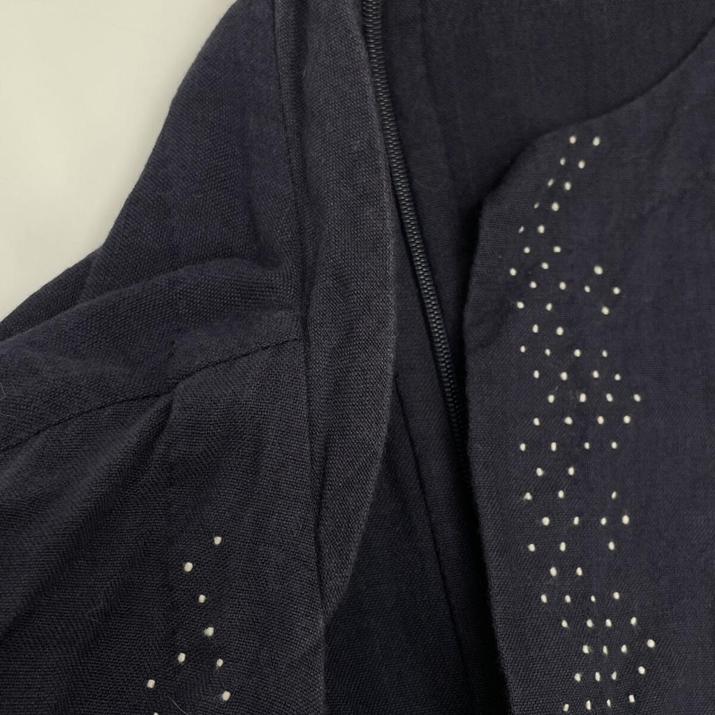 Haat HA14FT680 Navy 3/4 Sleeve Embroidered Dress dress 4 NavyUsed