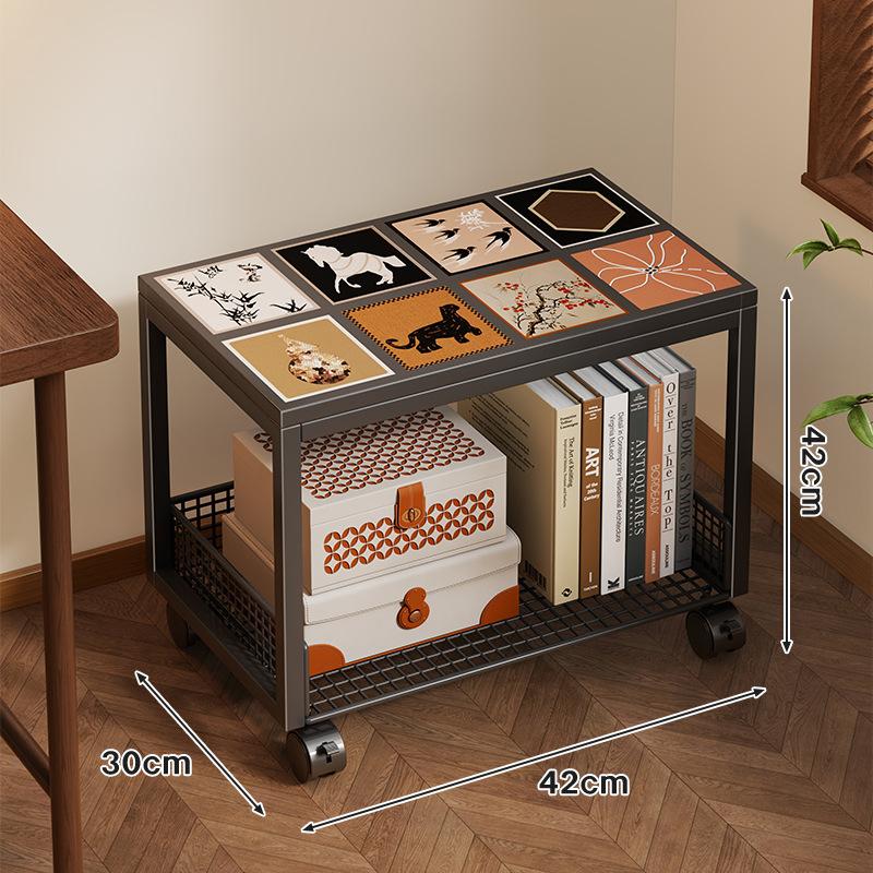 Movable Bookshelves, Tableside Floor-standing Shelves, Multi-level Wheeled Storage, Living Room Wall Storage Racks.