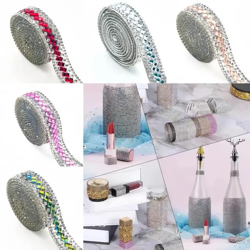 3Yards/Roll Embellishments Sparkling Rhinestone Tape Dresses Decoration Glass DIY Bag & Box Jewelry Making Parts Crystal Ribbon
