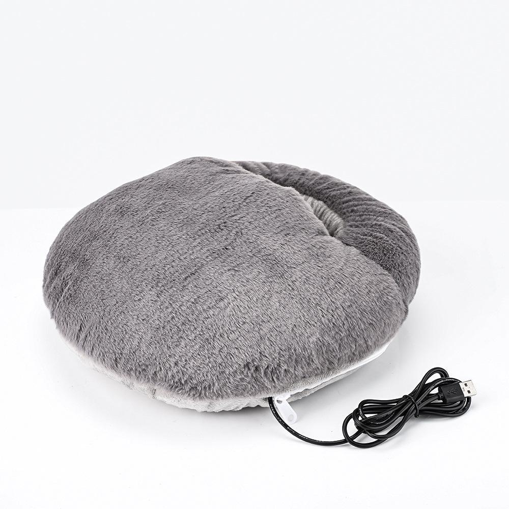 

Зимняя USB-грелка для ног: Моющиеся, разборные, подогреваемые тапочки в мультяшном стиле для использования в общежитии. серый