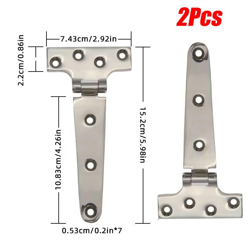 2Pcs Stainless Steel Marine Grade Heavy Duty Polished Door Hinge For Windows T-shaped Hinge Cast Strap for Boat Hardware