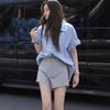 Women's Short-sleeved Summer New Style Design Niche Mid-length Pure Cotton Top