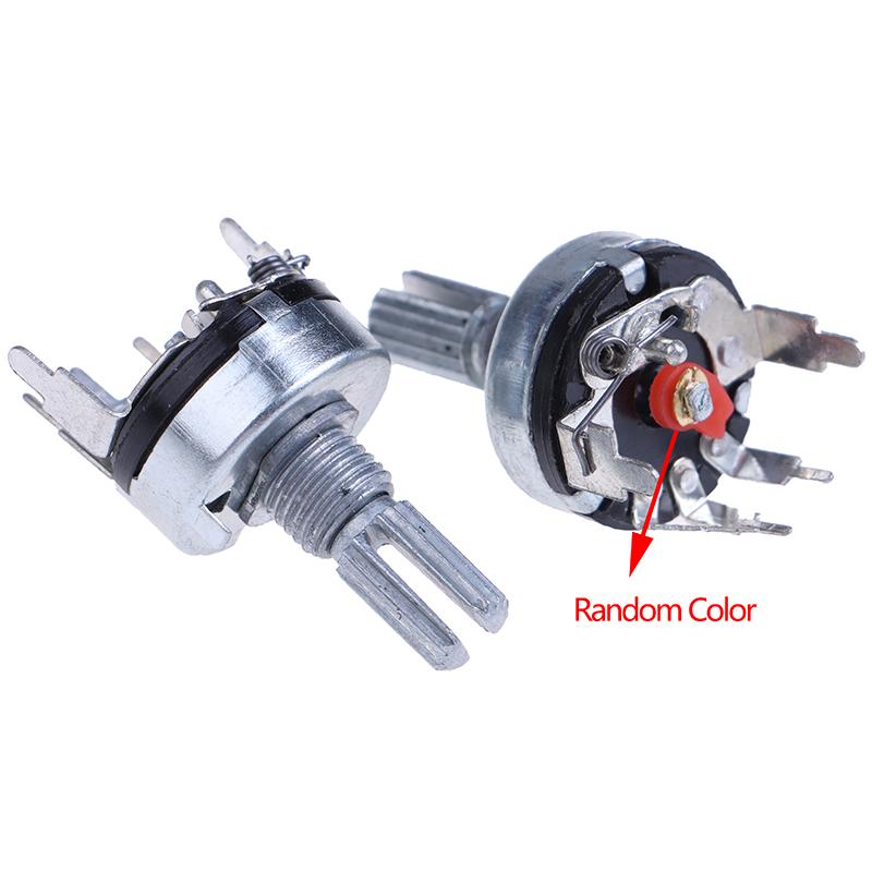 5Pcs Rv17 With Switch Potentiometer B1K 2K 5K 10K 20K 50K Handle Length 15Mm 5Pin Switch Carbon Film Potentiometer