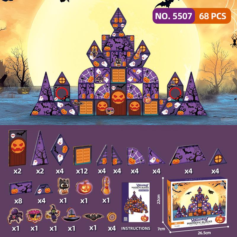Halloween 3D Magnetic Building Blocks Puzzle for Kids
