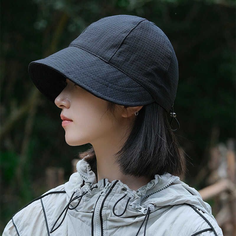 

Большой Обхват Головы Шляпа-Панама Интегрированный Парик Женские Короткие Прямые Волосы 2025 Новое Поступление Весна и Лето Широкополая Кепка с Козырьком Лысая Голова Black + Brown black short straight