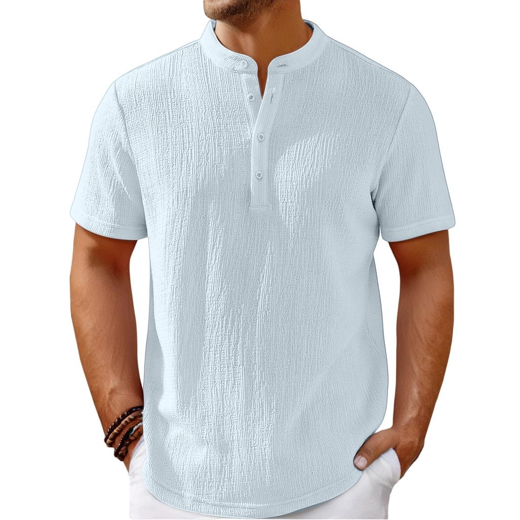 Men's Retro Cotton And Linen Shirt Casual Loose Shirt