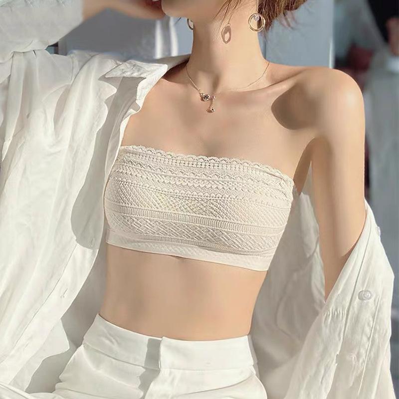 Female Summer Thin Small Bosom Invisible Wipe Bosom Type No Underwire Anti Go Out of Light No Shoulder Strap Non Slip Underwear