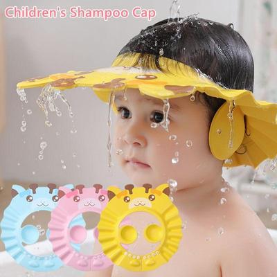 Adjustable Children's Ear Protection Shampoo Cap, Safe Bathing Bath Protection Soft Hat, Outdoor Sun Hat, Eye Waterproof Protection Cap