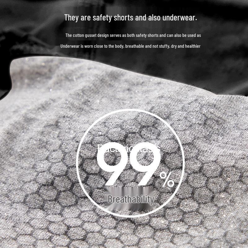 H306 Women's White Lace Anti-Exposure Summer Safety Shorts - Thin, Non-Rolling Edge, Double Layered