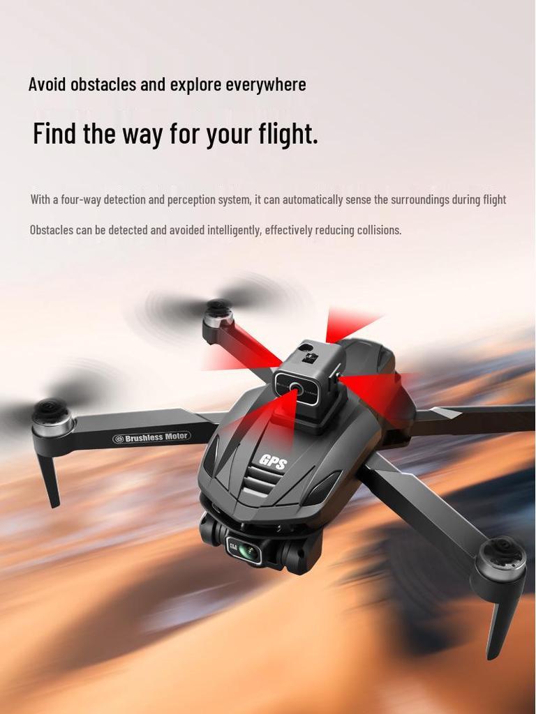 V168 Long-Endurance 8K HD Drone with GPS, One-Key Return, Brushless Motors, Four-Axis Remote Control UAV.