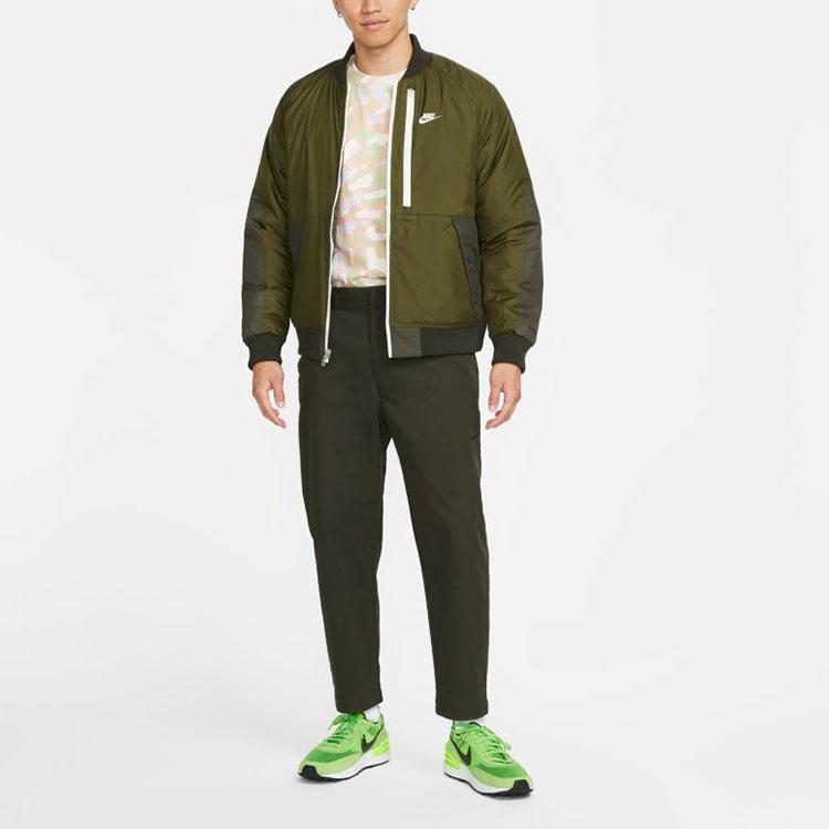 Nike Reversible Stand Collar Sports Cotton Jacket Men Outerwear Green DD6850-326