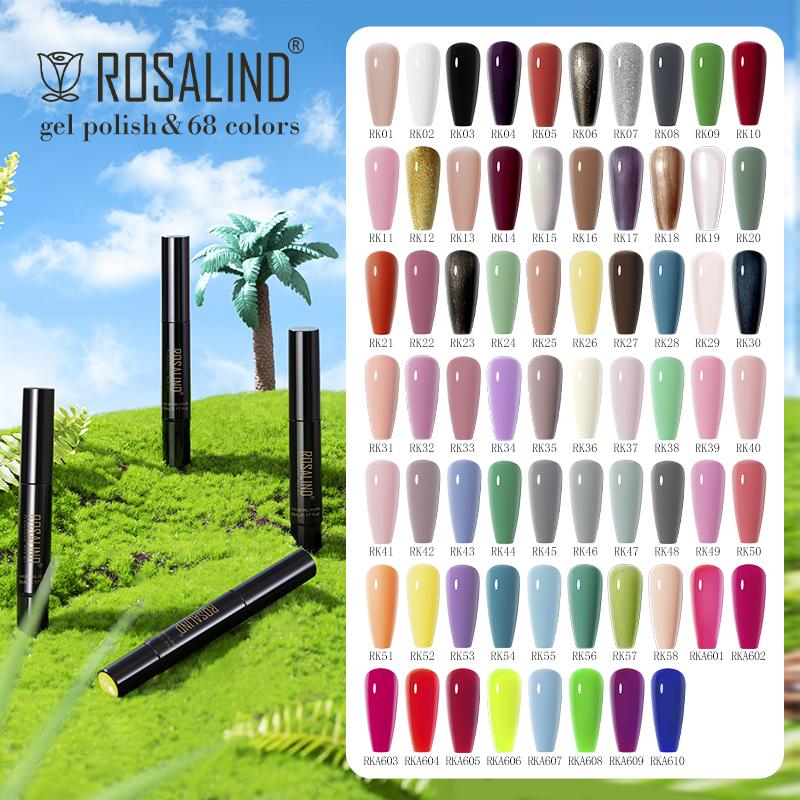 

ROSALIND 5ML Bright Nail Gel Shiny 58 Colors Pen For Nail Art Design Base Top Coat LED/UV Lamp Nail Enhancement