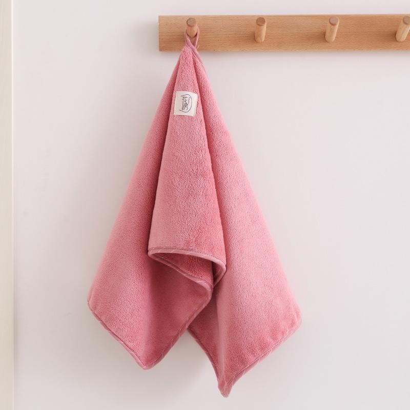 Towel New Coral Fleece Household No Hair Loss and No Fading Face Towel Soft Absorbent Quick Drying Face Towel Hanging Type