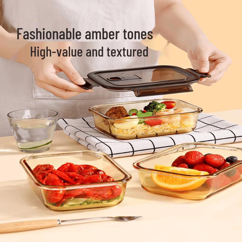 Meiliya Borosilicate Glass Microwaveable Lunch Box