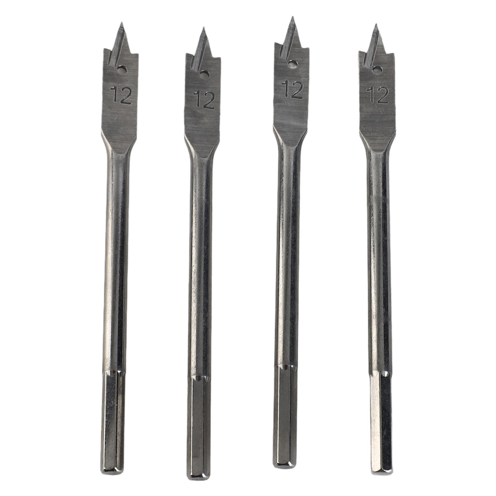 

4Pcs Spade Drill Bit Set Paddle Flat Bits High‑Carbon Steel Woodworking Hand Tools Hardware 12mm