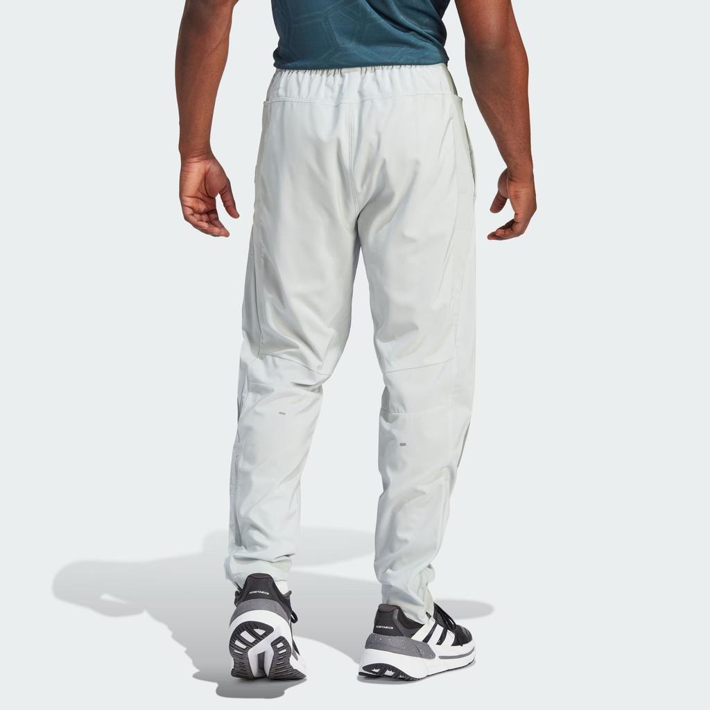 Adidas Own The Run Woven Astro Pants Three Stripe Logo Print Tapered Knit Sports Pants Men Pants Silver-Gray IK5702
