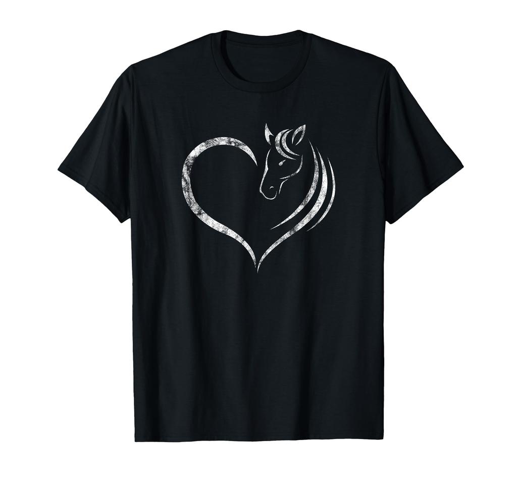 Cute Horse Lover Clothing for Girls Women Horse and Heart Gift T-Shirt