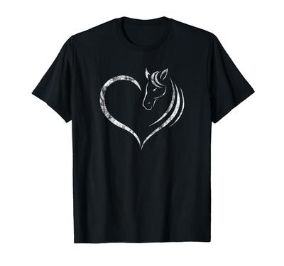 Cute Horse Lover Clothing for Girls Women Horse and Heart Gift T-Shirt