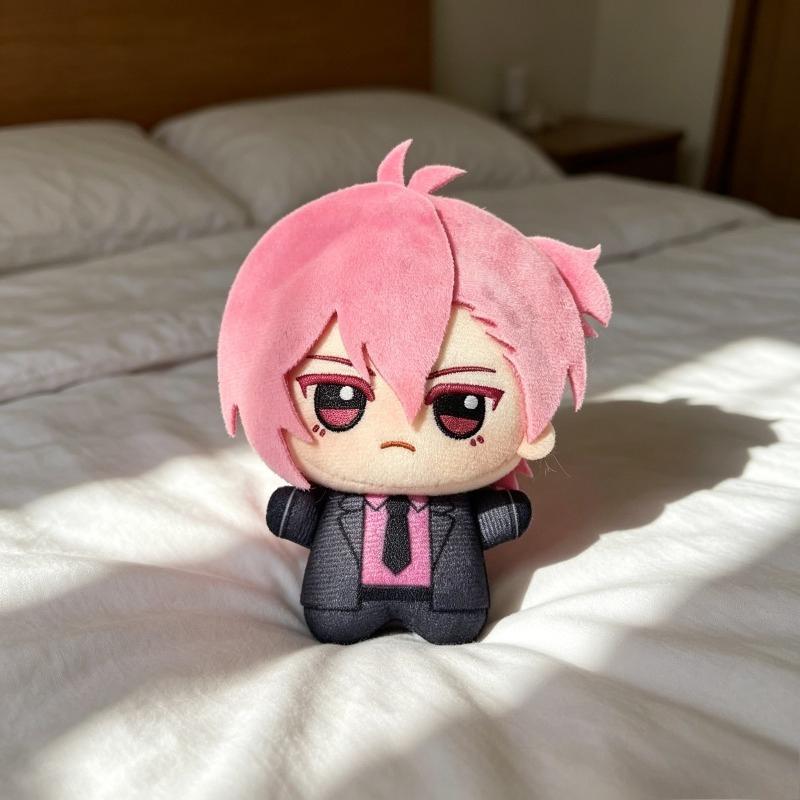 Cute Welcome To Demon School Iruma-kun 10cm Azazel Ameri Mini Plush Keychain Pink Hair Chibi Doll Soft Stuffed Pendant Gift for Anime Fans Collectors