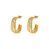 European & American Style Women's Titanium Steel Multi-Layer Irregular Earrings - High-End Fashion
