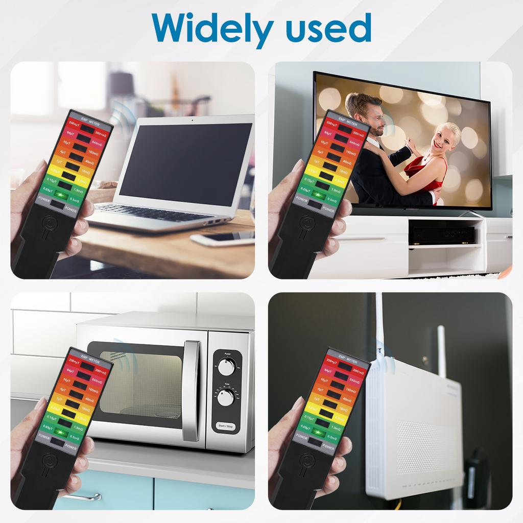Professional Electromagnetic Field Radiation Detector Emf Meter Tester Reader 9 LED Gauss Meter Portable Suitable for Home Use