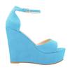 Women Sandals Sexy 12cm Peep Toe Ankle Strap Platform Wedge High Heels Sandals Party Red Wedding Dress Ladies Shoes