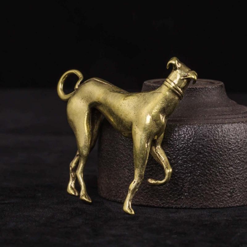 62KD Chinese Zodiacs Brass Dog Sculpture Decors for Office or Bookshelves Arrangement