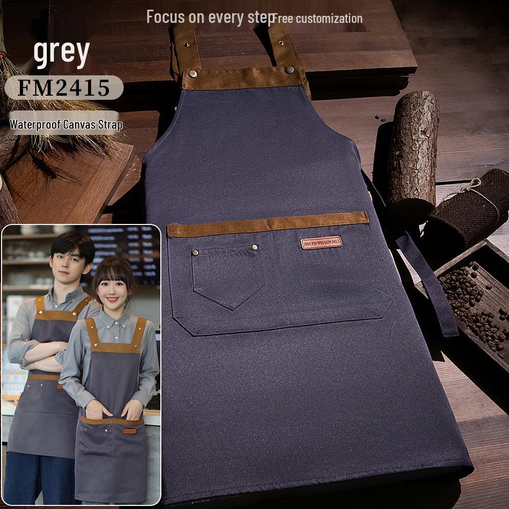 Custom Logo Waterproof Two-Tone Apron for Catering & Restaurant Use
