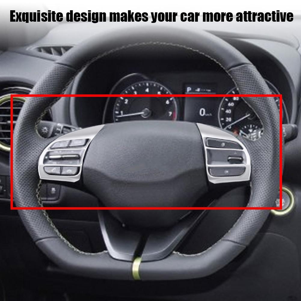 Car Interior Steering Wheel Cover Frame Trim for   Encino Kauai   2017-2020 SUV Silver