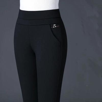 Frauen Elastische Taille Beiläufige Gerade Hosen Weibliche Hose Dame Streifen Bleistift Hosen