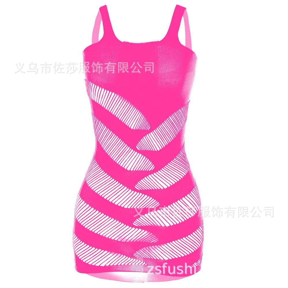 Sexy Womens Club Bodycon Dress Scoop Neck Wide Shoulder Strap Hollow Out Babydoll Mini Dresses Lingerie Nightdress Nightwear